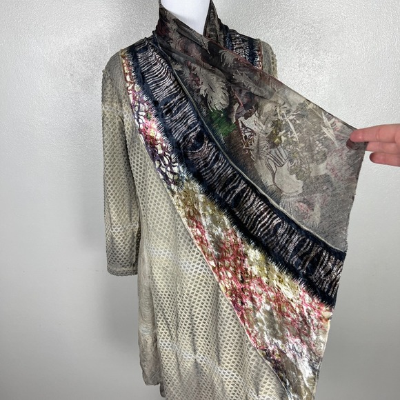 Kamana Cardigan Womens L Open Floral Velvet Burnout Forest Fairy Boho Festival - Picture 6 of 16